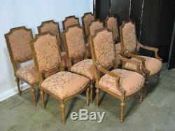 Set of 10 High-End French Neoclassic Style Upholstered Dining Chairs Mint