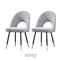 Set of 1/2/4 Dining Chairs Teddy Velvet Kitchen Dinning Room Metal Leg Padded UK