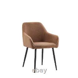 Set of 1/2/4 Dining Chairs Teddy Velvet Upholstered Seat Armchairs withBackrest