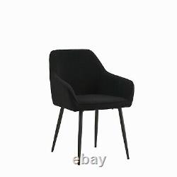 Set of 1/2 Dining Chairs Teddy Velvet Upholstered Seat Armchairs Kitchen Chairs