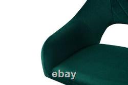 Set of 1/2 Dining Chairs Velvet Upholstered Seat Armchairs with Backrest Kitchen