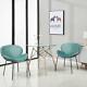 Set Of 2retro Style Armchair Living Room Velvet Fabric Upholstered Dining Chair