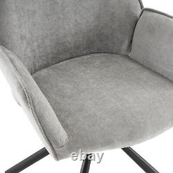 Set of 2 180°Swivel Dining Chairs Kitchen Lounge Chair Upholstered Armchair
