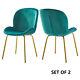 Set Of 2/4/6 Dining Chairs Velvet Upholstered Seat Metal Legs Kitchen Restaurant