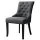 Set Of 2 4 Button Back Linen Upholstered Dining Chairs Living Room Kitchen Hotel