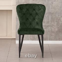 Set of 2 4 Dining Chair Ergonomic High Backrest Upholstered Velvet Leisure chair