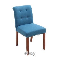 Set of 2/4 Upholstered Dining Chairs High Back Kitchen Dining Room Padded Seat
