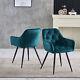 Set Of 2/4 Velvet Dining Chairs Metal Legs Chairs Armchair With Backrest