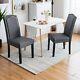 Set Of 2 Accent Linen Fabric Upholstered Dining Chair With High Back