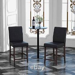 Set of 2 Bar Stools PU Upholstered Bar Counter Height Chair Kitchen Dining Chair