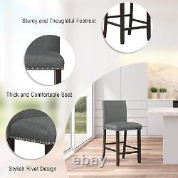 Set of 2 Bar Stools Upholstered Bar Chairs Pub Stool Chair Kitchen Dining Chair