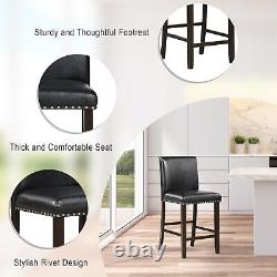 Set of 2 Bar Stools Upholstered Bar Chairs Pub Stool Chair Kitchen Dining Chair