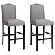 Set Of 2 Bar Stools Wooden Counter Height Chair Upholstered With Rubber Wood Legs