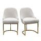 Set Of 2 Beige Boucle Dining Chairs With Gold Legs Callie Cal002