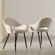 Set Of 2 Beige Fabric Dining Chairs Colbie Clb001a
