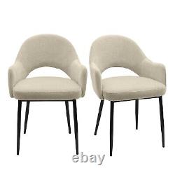 Set of 2 Beige Fabric Dining Chairs Colbie CLB001A