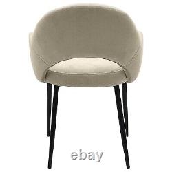 Set of 2 Beige Fabric Dining Chairs Colbie CLB001A