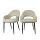 Set Of 2 Beige Fabric Dining Chairs Colbie Clb001