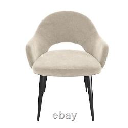 Set of 2 Beige Fabric Dining Chairs Colbie CLB001