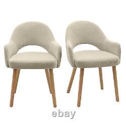 Set of 2 Beige Fabric Dining Chairs with Oak Legs Colbie CLB015A