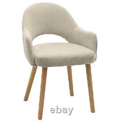 Set of 2 Beige Fabric Dining Chairs with Oak Legs Colbie CLB015A