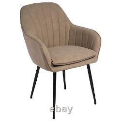 Set of 2 Beige Faux Leather Dining Chairs Logan LOG008