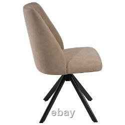 Set of 2 Beige Faux Leather Swivel Dining Chairs Logan LOG033