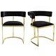Set Of 2 Black Velvet Cantilever Dining Chairs Alana Boutique Bun/anb004/80176