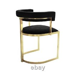 Set of 2 Black Velvet Cantilever Dining Chairs Alana Boutique BUN/ANB004/80176