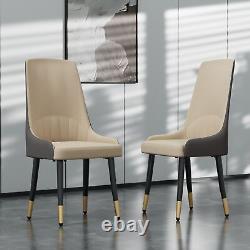 Set of 2 Chairs Upholstered Faux Leather Dining Chairs Armless Breakfast Dinner