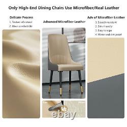 Set of 2 Chairs Upholstered Faux Leather Dining Chairs Armless Breakfast Dinner