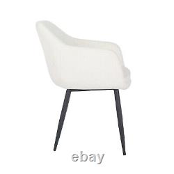 Set of 2 Cream Boucle Armchair Dining Chairs Ally ALY001