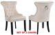 Set Of 2 Cream Velvet Dining Chairs, Ring Knocker, Velvet Upholstered