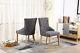 Set Of 2 Dining Accent Chair Curved Button Tufted Fabric Upholstered Scoop