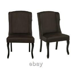 Set of 2 Dining Accent Chairs High Back Velvet Fabric Upholstered Chairs Kitchen