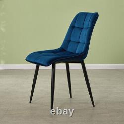 Set of 2 Dining Chairs Bar Stools Velvet Upholstered Metal Legs Barstool Chair