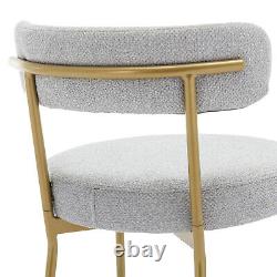 Set of 2 Dining Chairs Upholstered Accent Chairs Kitchen Leisure Chairs Grey BS