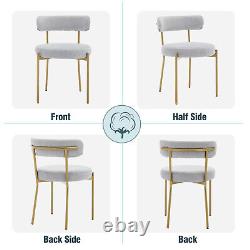 Set of 2 Dining Chairs Upholstered Accent Chairs Kitchen Leisure Chairs Grey HT
