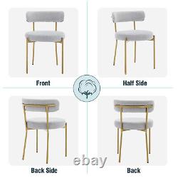 Set of 2 Dining Chairs Upholstered Accent Chairs Kitchen Leisure Chairs Grey PZ