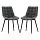 Set Of 2 Dining Chairs Upholstered Kitchen Sidechair Armless Velvet Accent Chair