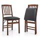 Set Of 2 Folding Chair Padded Kitchen Dining Seat Portable Upholstered High Back