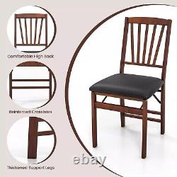 Set of 2 Folding Chair Padded Kitchen Dining Seat Portable Upholstered High Back