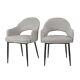 Set Of 2 Grey Fabric Dining Chairs Colbie