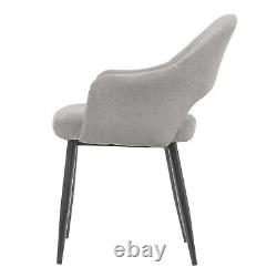 Set of 2 Grey Fabric Dining Chairs Colbie