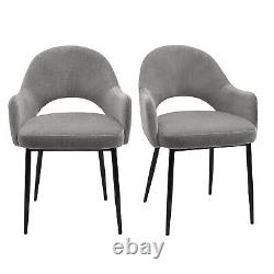 Set of 2 Grey Fabric Dining Chairs Colbie CLB005A