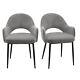Set Of 2 Grey Fabric Dining Chairs Colbie Clb005a