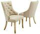 Set Of 2 Isabella Fabric Dining Chairs Upholstered Chairs Champagne/washed Oak