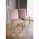 Set Of 2 Karina Bailey Blush Pink Velvet Dining Chairs Quilted Back Upholstered