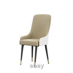 Set of 2 Microfiber Leather Dining Chair Upholstered Dressing Room Makeup Chairs