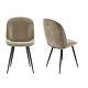 Set Of 2 Mink Velvet Dining Chairs With Black Legs Jenna Jnn004m